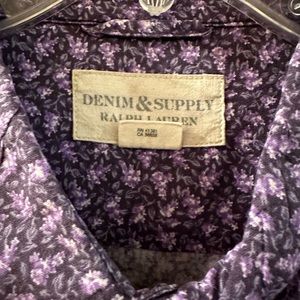 Used Denim & Supply Ralph Lauren Casual Purple Floral Button Up XXL